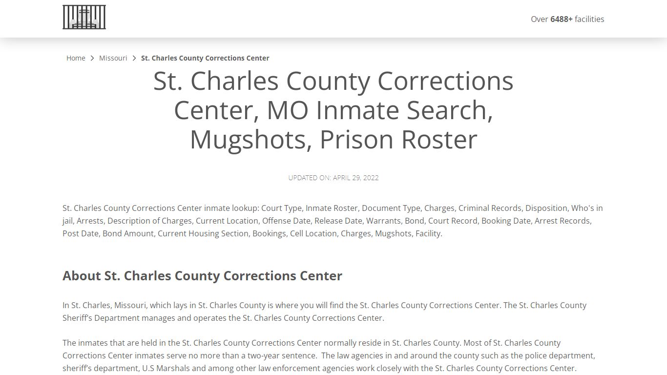 St. Charles County Corrections Center, MO Inmate Search ...